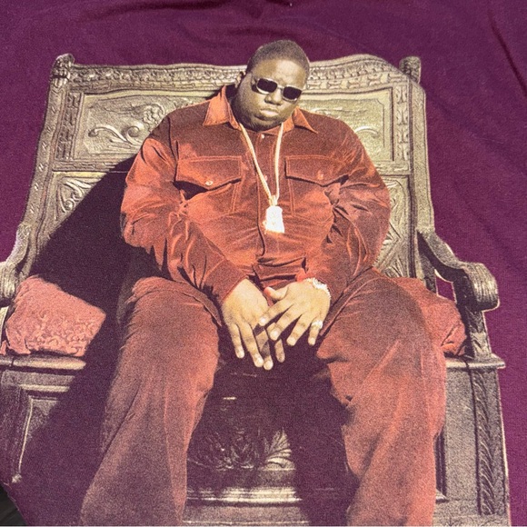 B.I.G. Notorious Big Graphic T Shirt Maroon XL The Notorious B.I.G. Rap Hip Hop - Picture 3 of 4
